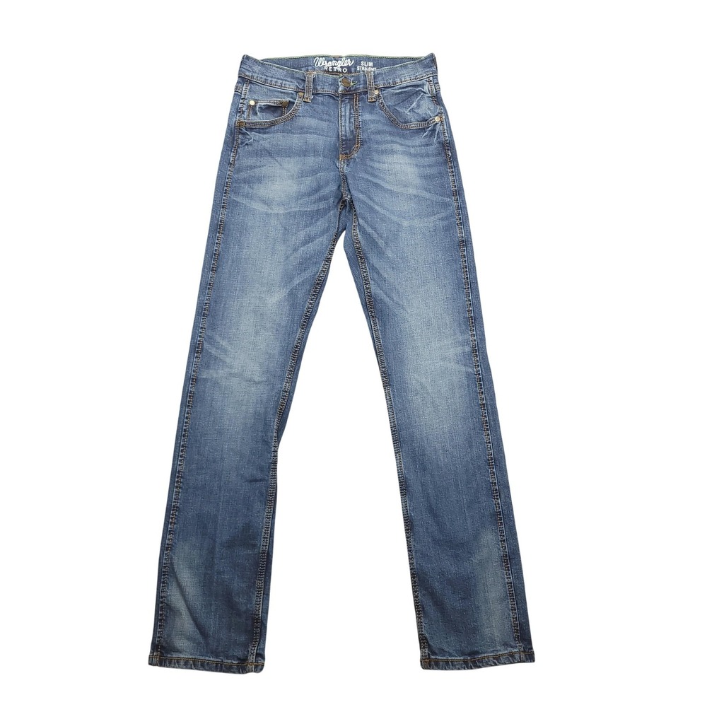 Wrangler Retro Slim Straight Jeans Mens 30x33 Blue‎ Medium Wash Western Denim